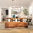 Wood Block Rectangular Bench with Elevated Base