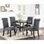 2 pièces de chaises de salle à manger gris anthracite, style contemporain avec revêtement en tissu et chaises d'appoint roulées à dossier de 2, housse de coussin de siège