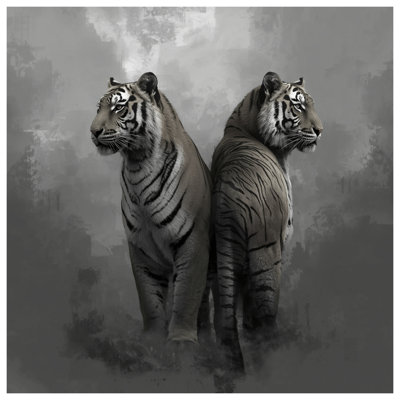 Two White Tigers Bedding Tigers Bedspread Animal
