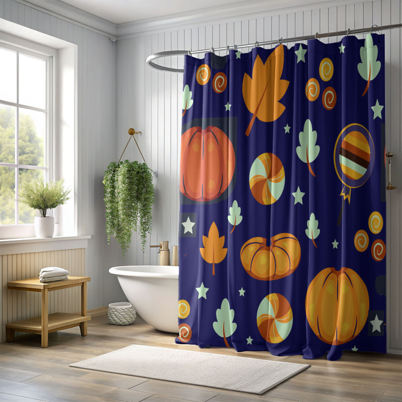 Haunted Fun - rideau de douche standard 1 pièce, H 74 po x l 71 po