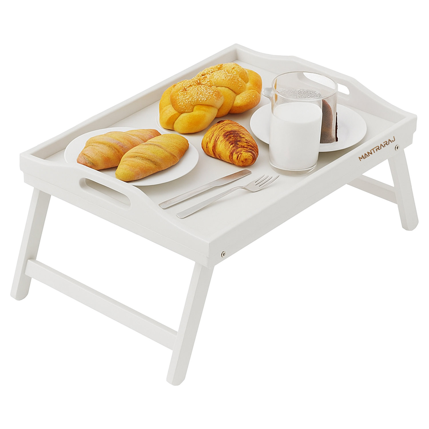 Marlow Home Co. Myon Tray Bamboo Bed Tray Table with Foldable Legs And ...