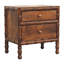 Table de chevet à 2 tiroirs en bois et bambou brun