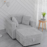 44.9"Soft  Modular Sofa Single - Very Comtable & Stylish. Matches 30.7" Ottoman With Hydraulic Lift. Ideal   & ,  Grey