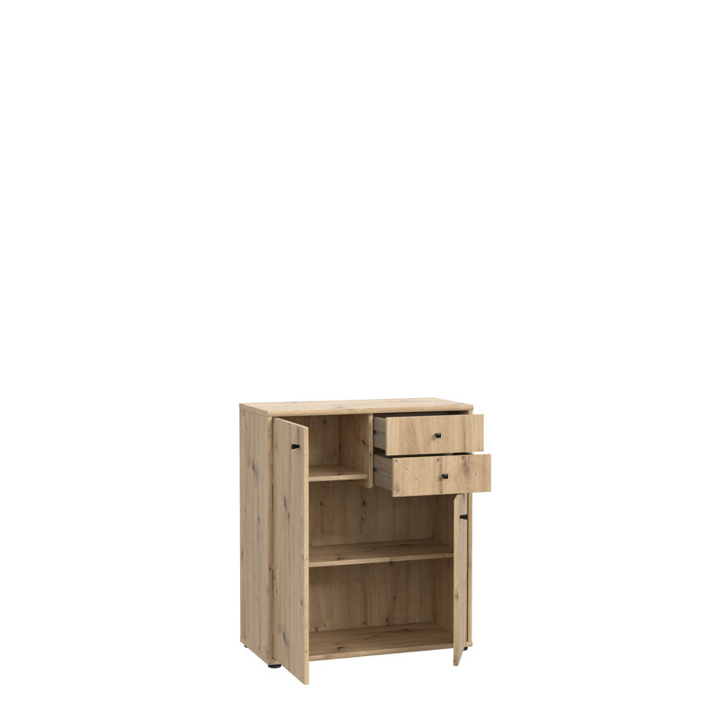 Amandla 2 Drawer 73.7Cm W Combi Chest, Artisan Oak