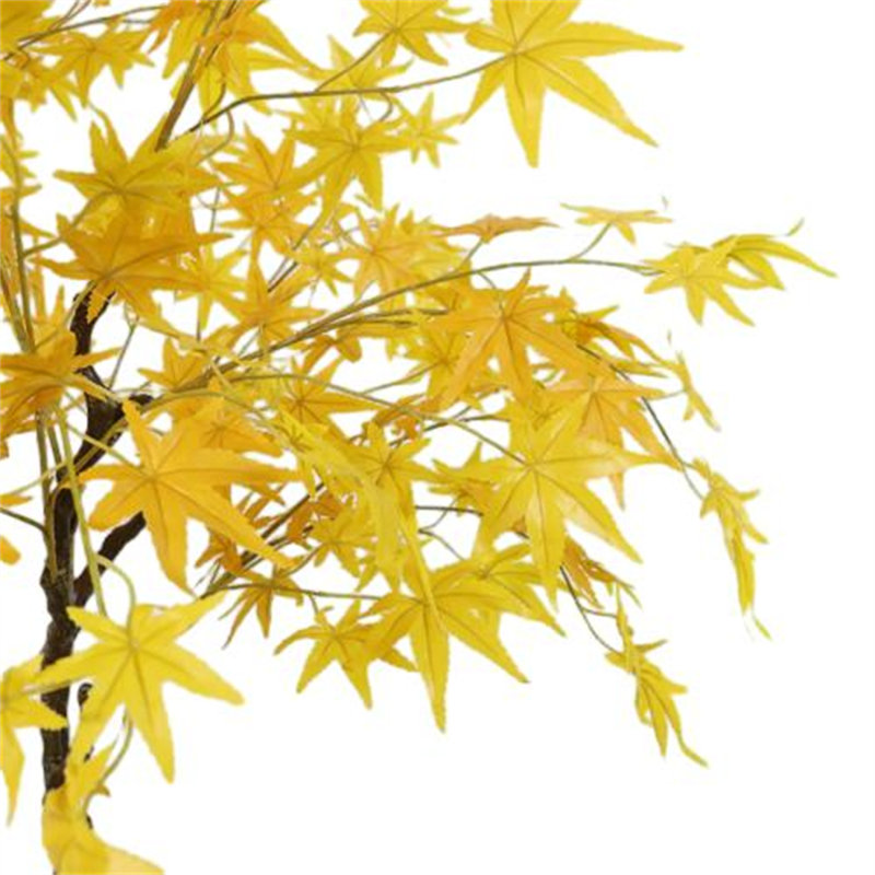 Artificial Maple Tree, Faux Yellow Maple Leaves Silk Maple Tree With Planter