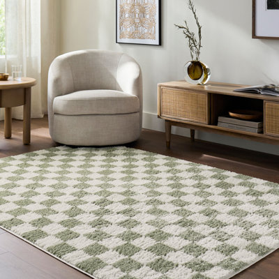 Rectangle Geometric Washable Area Rug
