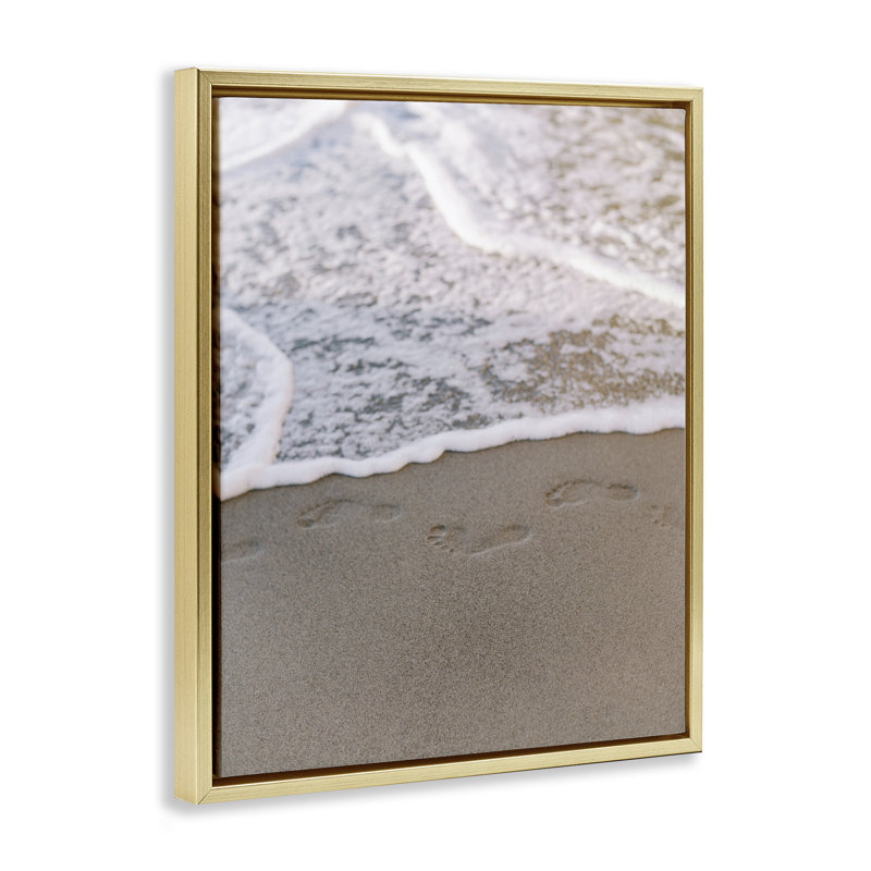 «Ocean's Edge» par Justine Milton, Cadre flottant métallique doré, H 21 po x l 17 po
