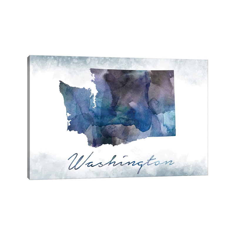 Washington State Bluish - Wrapped Canvas Print, 20.32cm H x 30.48cm W