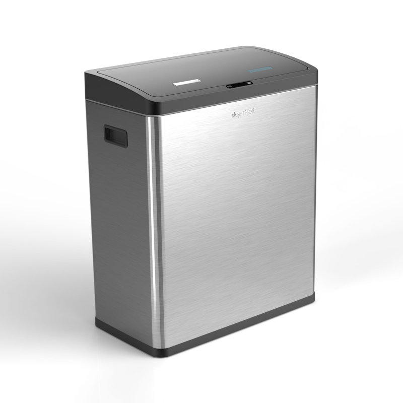 Steel Motion Sensor Multi-Compartments Trash & Recycling Bin - 16 Gallons