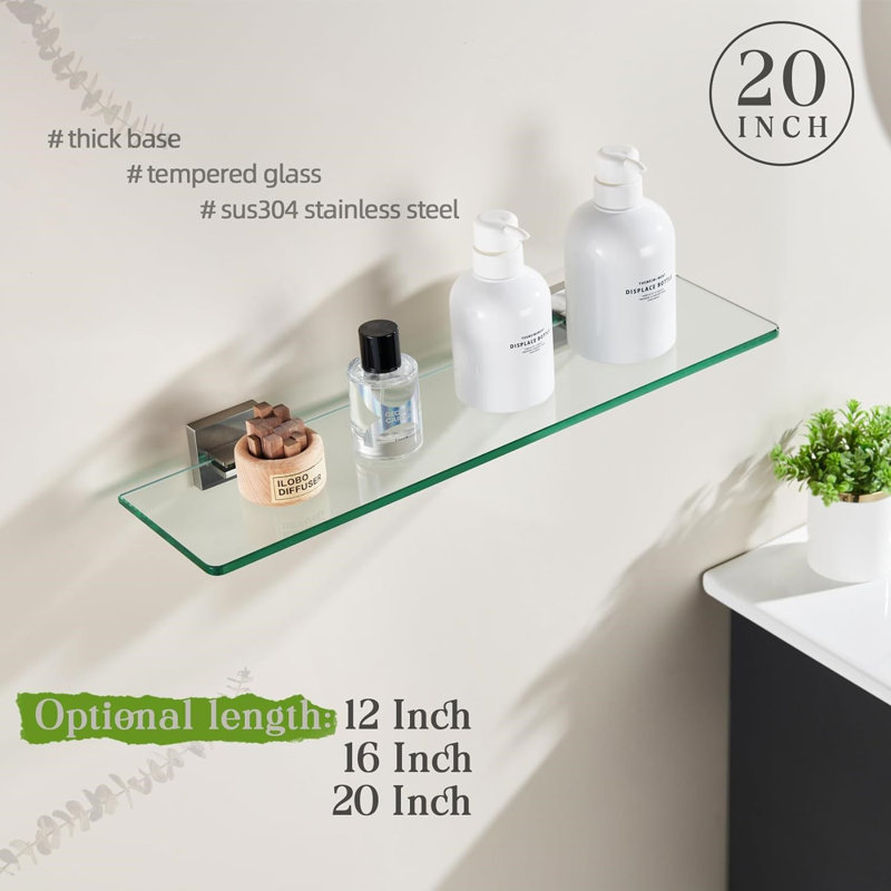 Jubal Glass Bathroom Shelves