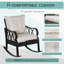 Chaise berçante pour l'extérieur en osier avec coussins rembourrés Outsunny