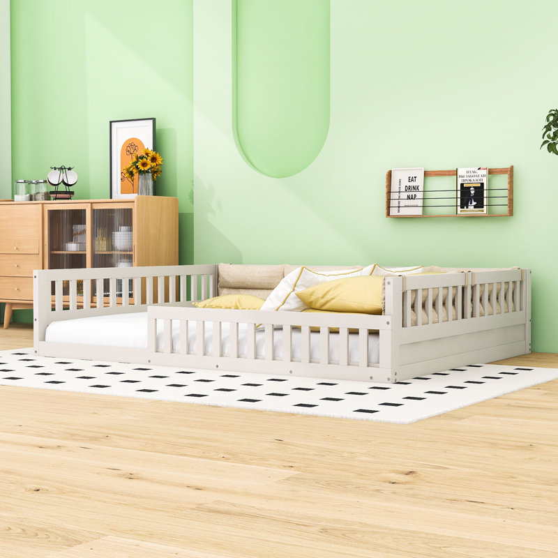 Shelline Upholstered Platform Bed, Beige