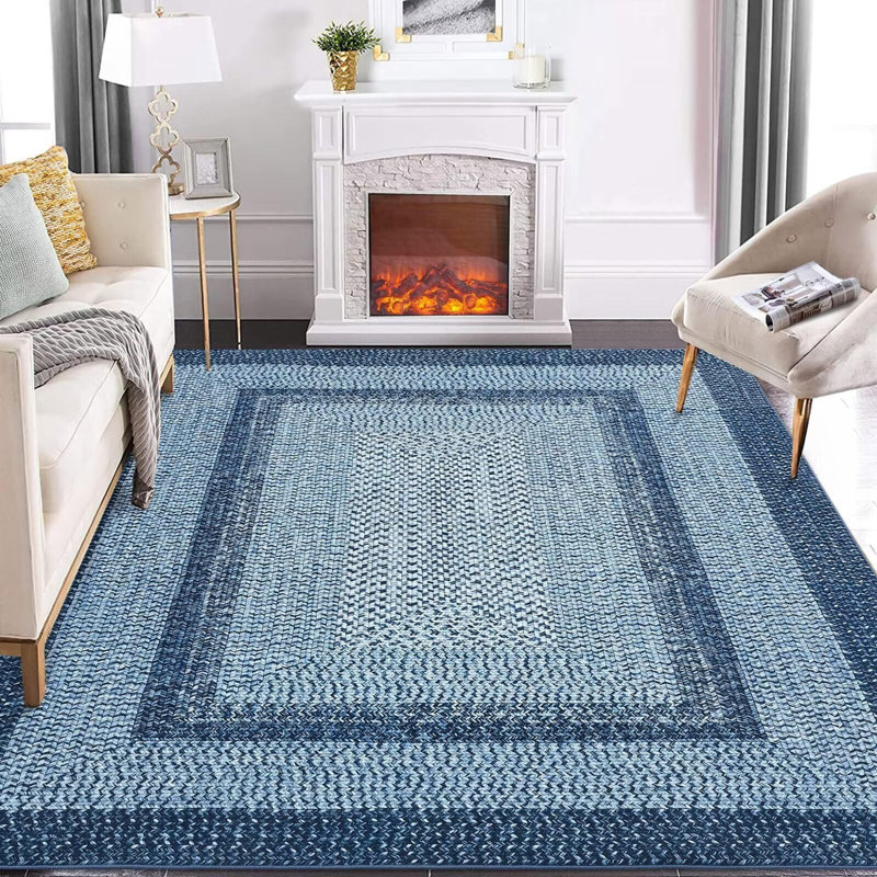 Tapis à motif tressé lavable 9 x 12