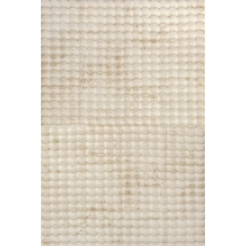 Jeni SuperiorWash Solid Faux Rabbit Machine Washable Area Rug, Rectangle 2' x 3'