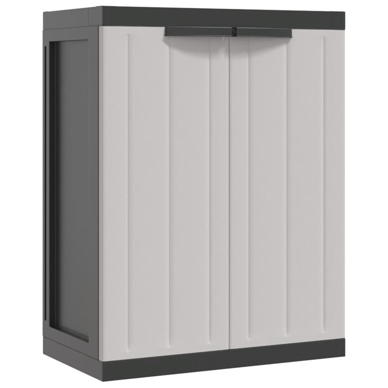 Plastic Single Storage Cabinet ( 85cm H x 65cm W x 37cm D), Black/Grey