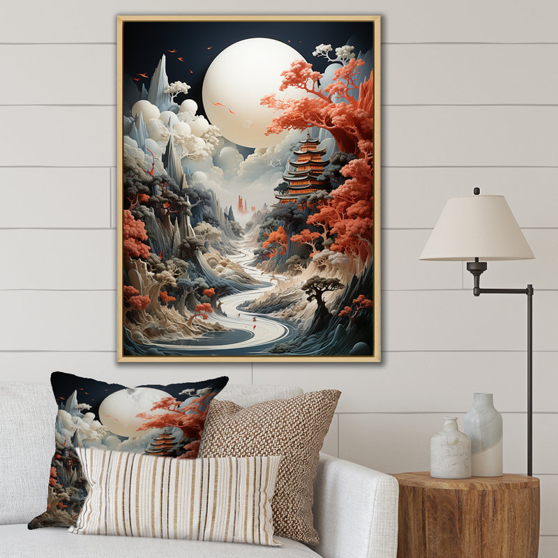 " Fantasy Other World Cultures ", Natural Floater Framed, 32" H x 16" W x 1" D