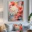 «Pink and White Coastal Coral Collage IV - Coastal Coral Under Water», reproduction sur toile encadrée