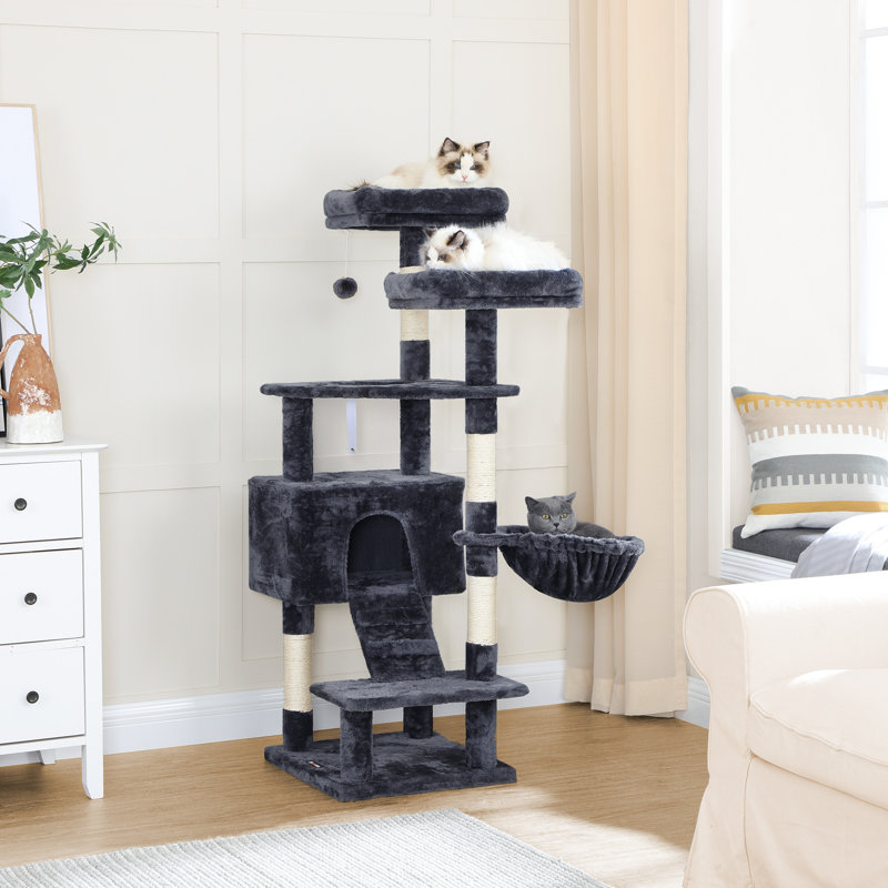 142cm H Cat Tree, Dark Grey