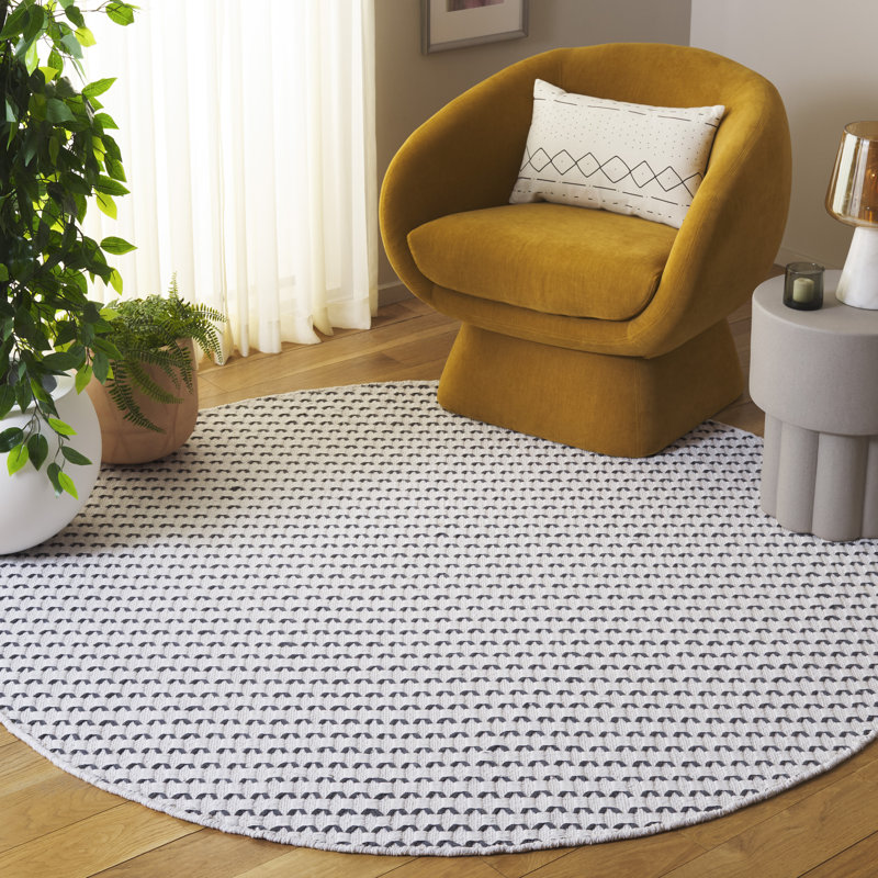 Cape Cod 451 Hand Woven Cotton Pile Chevron / Zig Zag Rug, Square 6'