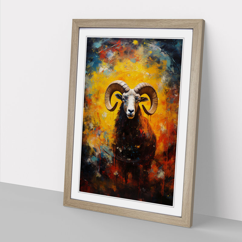 Single Picture Frame Print on Wood, Oak Framed, 46cm H x 34cm W