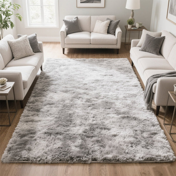 Mercer41 Light gray shag area rug & Reviews | Wayfair
