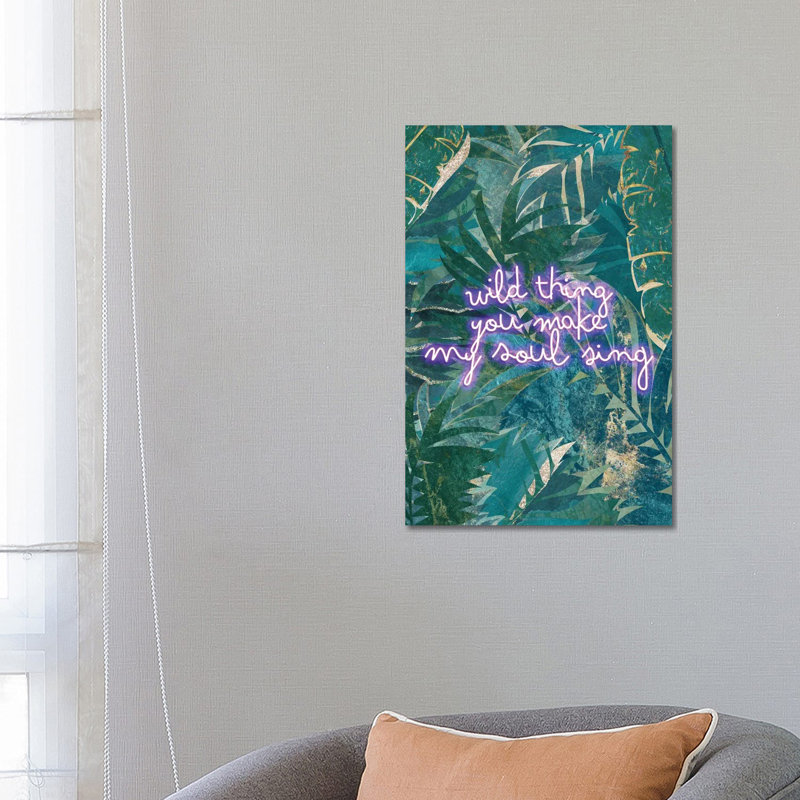 Neon Jungle Wild Thing I by Sarah Manovski - No Frame Gallery-Wrapped Canvas Giclée on Canvas, 66.04 cm H x 45.72 cm W
