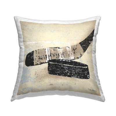 Coussin Rustic Sports Hockey Puck, par Peter Horjus