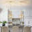 4-Light Chandelier,Round 11.2In E12 Base - Gold Metal Farmhouse Lantern Pendant Light Fixture,Adjustable Hanging Ceiling Lighting,For Kitchen Island,Bedroom,Entryway,Dining Room