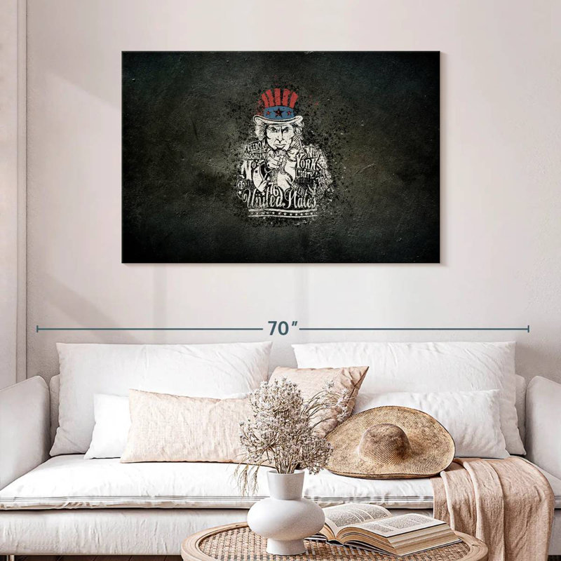 Lelar Grunge Uncle Sam, 30" H x 45" W
