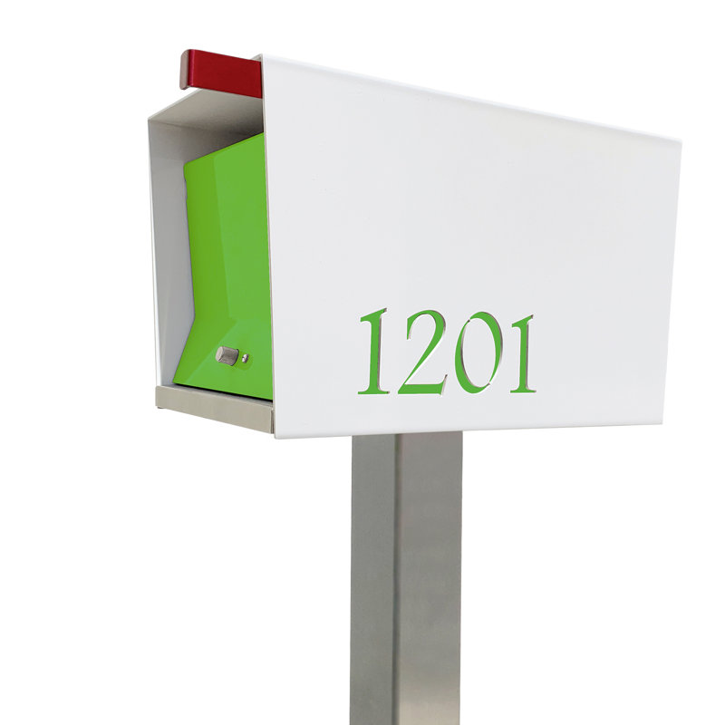 Boîte aux lettres UpTown, Vert citron / blanc, Oui
