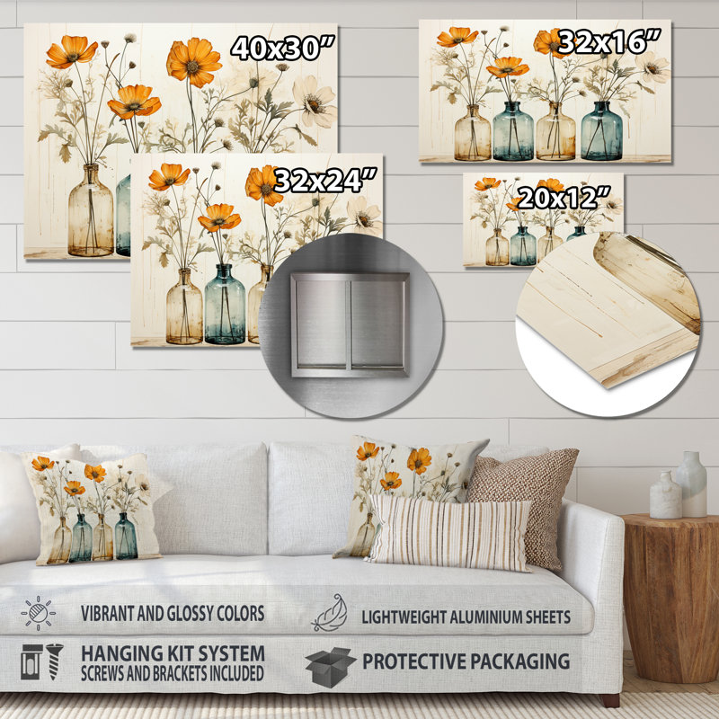 Art floral Boho Essentials Poteries - Articles de toilette en métal MT136457, H 12 po x l 20 po x P 1 po