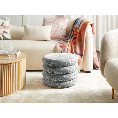 Alexson 45cm Wide Velvet Tufted Round Solid Colour Ottoman with Storage