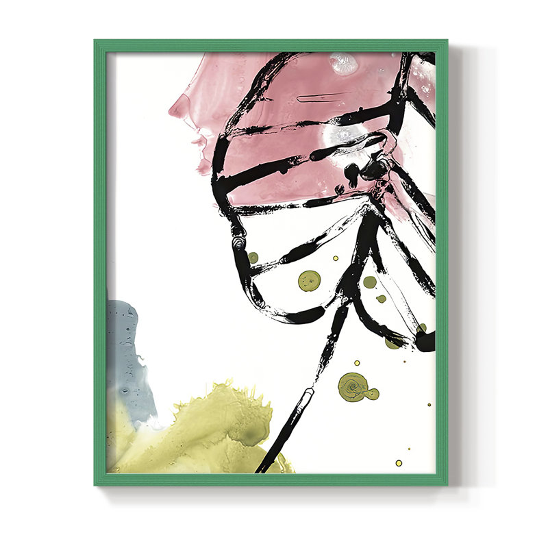No Deckle Tropical Moderne III, reproduction encadrée - bois massif, H 30 po x l 24 po, Vert