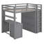 Lit mezzanine avec tiroirs, bureau et garde-robe-828654919