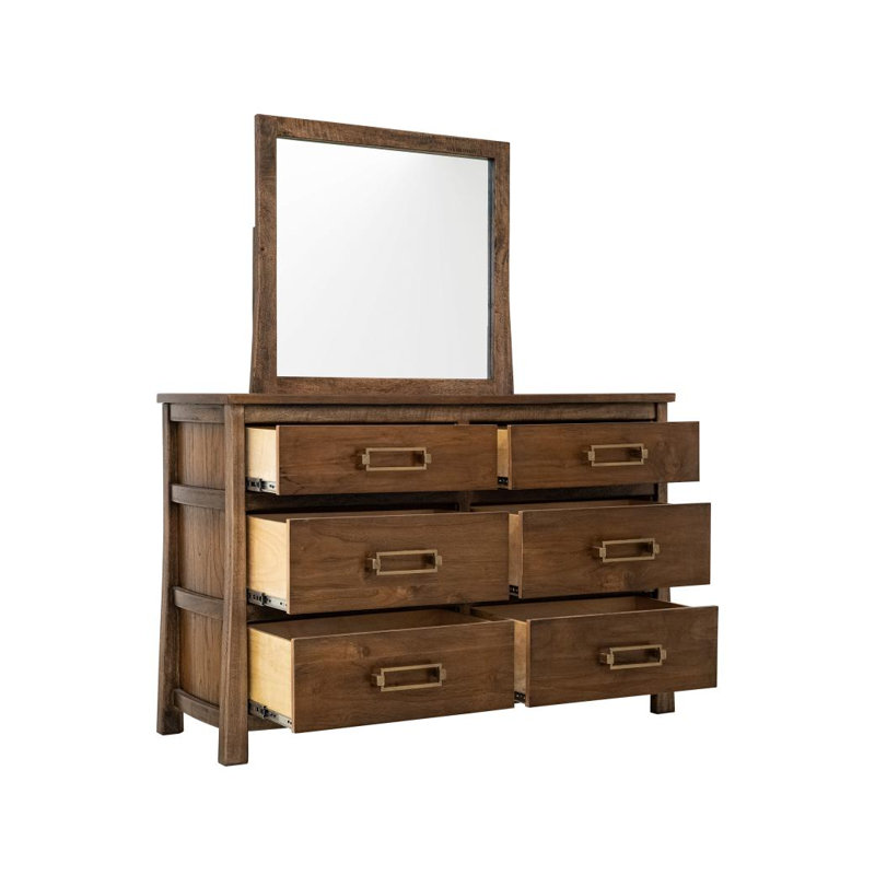 Commode Roots à 6 tiroirs avec miroir