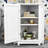Misiak Wood Triangle Corner Bathroom Cabinet with Shelves and Doors-651335218