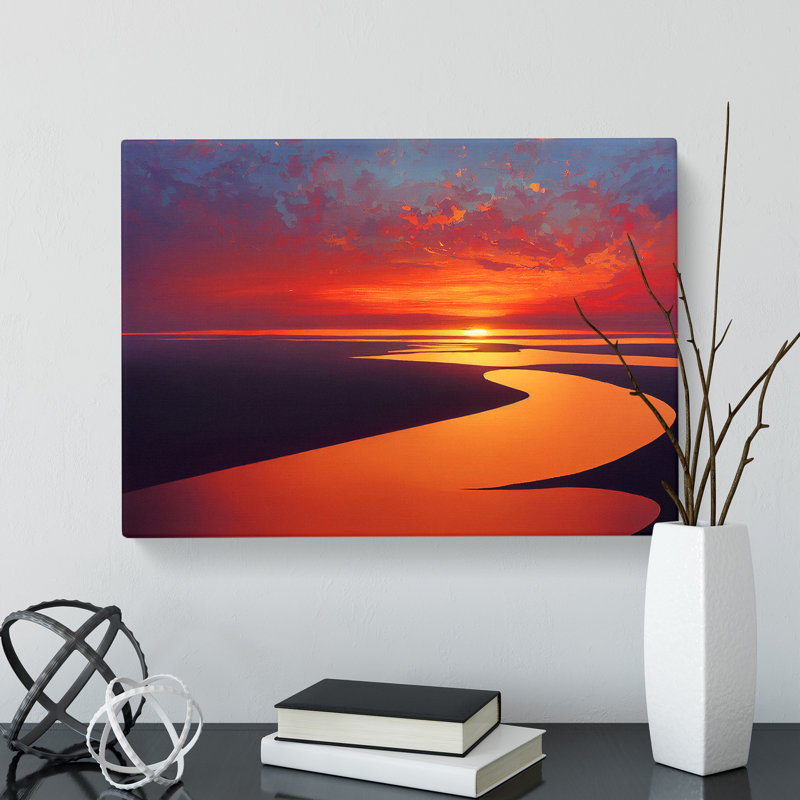 Soulful Ocean Sunset - Wrapped Canvas, 35cm H x 50cm W x 3cm D