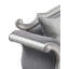 Causeuse en tissu gris et blanc antique avec 3 coussins