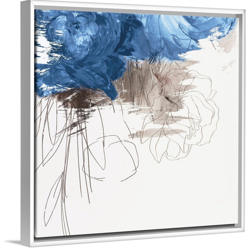 Reproduction d’art sur toile « Crimson Lust III Indigo version » par PI studio, H 18 po x l 18 po x P 1,75 po, Cadre blanc