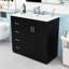 Meuble-lavabo de salle de bain avec cadre en bois et lavabo, beaucoup de rangement-991817899