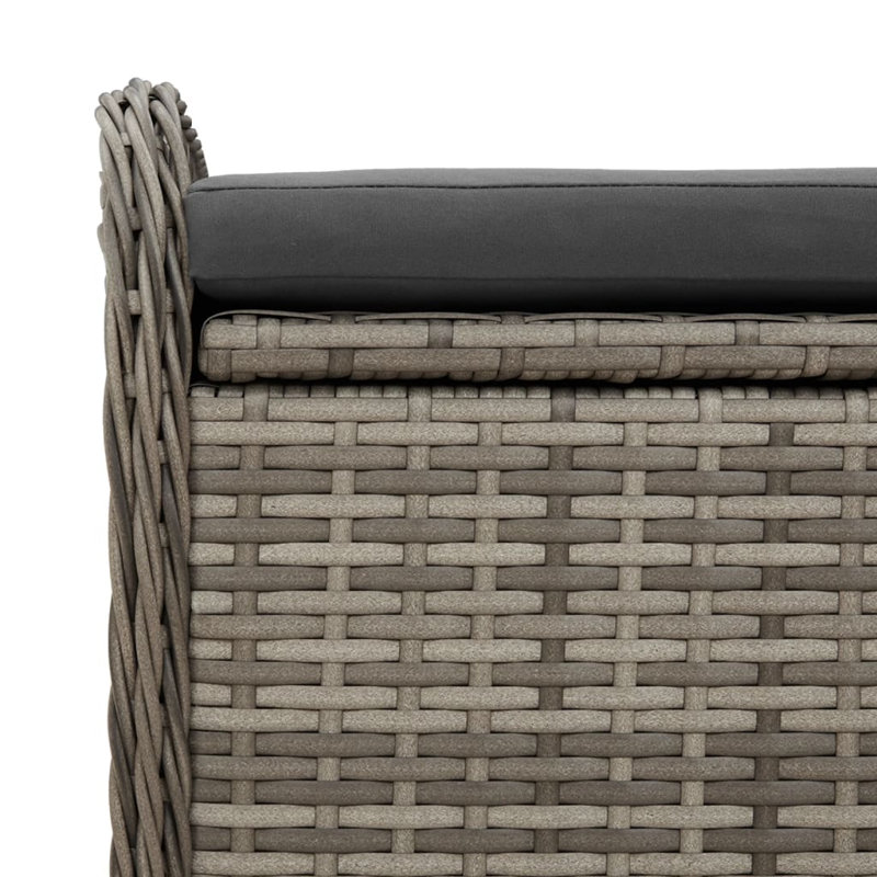 Banc de rangement avec coussin Vidaxl, H 20,5 po x l 45,3 po x P 20,1 po, Noir, Gris