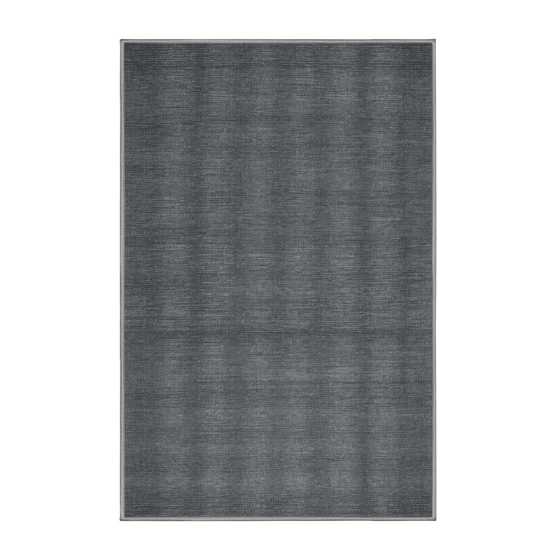 Tapis gris uni lavable à la machine, Rectangle de 5 pi x 8 pi