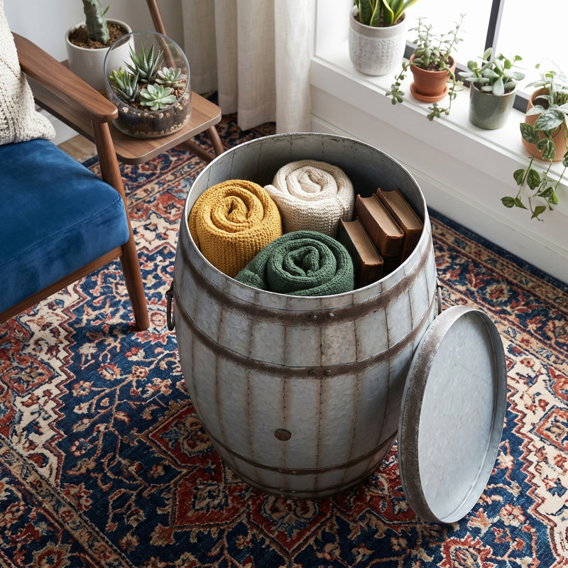 22.5x22.5x26" Drum Side Table