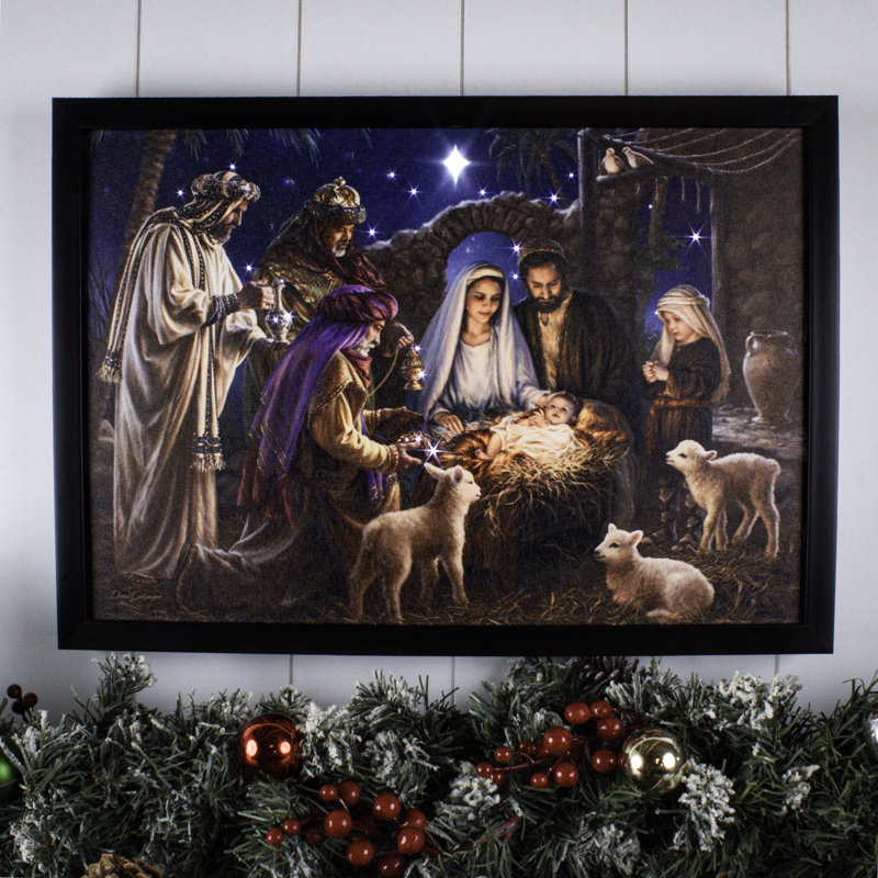 The Nativity 14x20 Framed Fibre Optic
