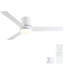 Ventilateur de plafond intelligent à DEL 52 po avec télécommande DC et contrôle Tuya APP pour la chambre à coucher, le salon 1 pièce Contreplaqué blanc