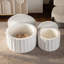 Ensemble de tables de rangement gigognes blanches avec couvercle amovible, tables d'appoint modernes à bord arrondi pour le salon, ensemble de tables basses de rangement cachées