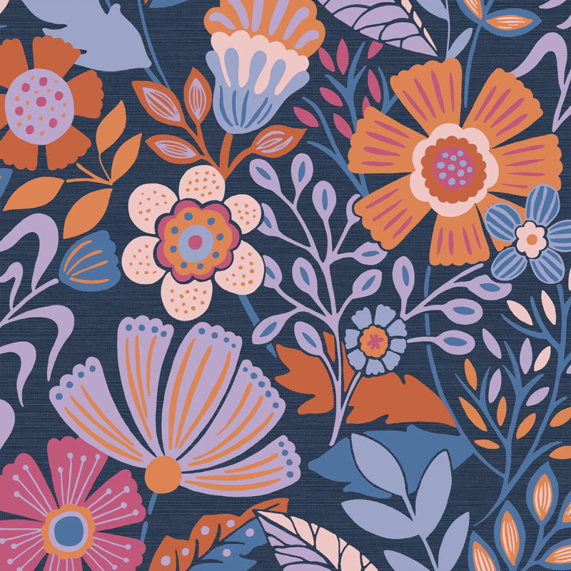 Envy Oopsy Daisy Floral Wallpaper, Blue