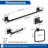 Wall-Mount 5 -Piece Bath Hardware Set with Towel Bart Toilet Paper Holder Hand Towel Holder Towel Hooks in Matte Black