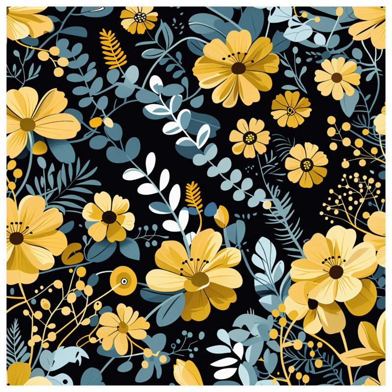 Coussin Floral, 14 X 14 pouces