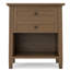 Table de chevet transitionnelle en bois massif avec tiroirs et tablette ouverte Warm Shaker-329681609